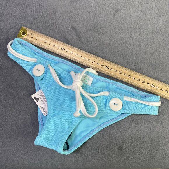 Agua Doce Bikini Brazilian 2-pc Women S Light Blue White Tie Front  Buttons - Picture 10 of 11
